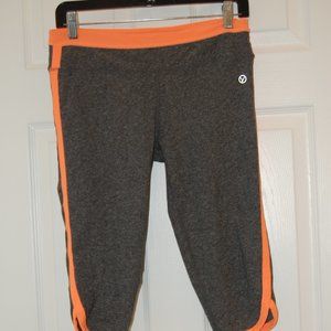 YOGO Athletica  Women's Yoga Short Pants  Orange/Grey  Size Small
